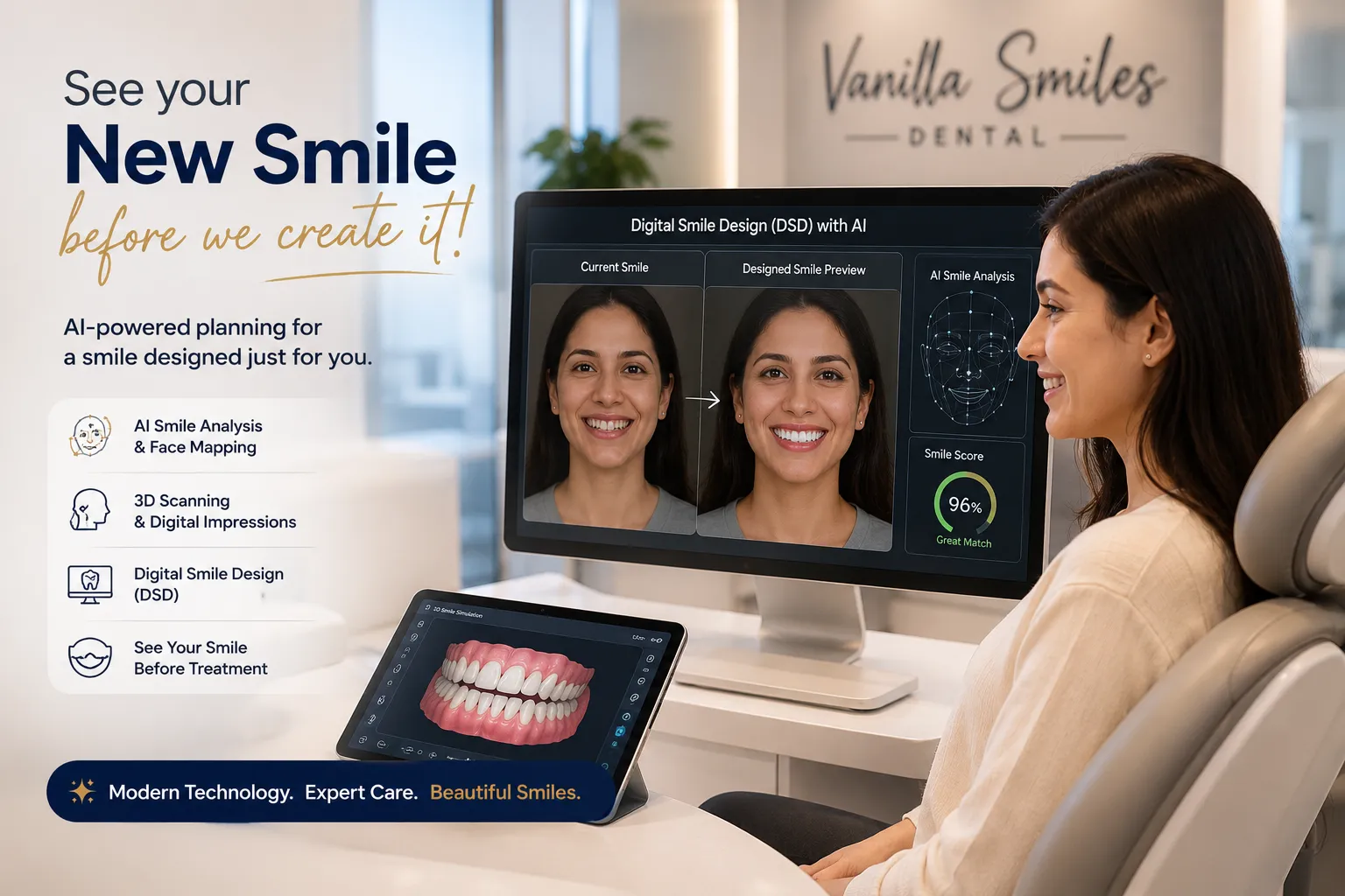 Patient viewing Digital Smile Design preview