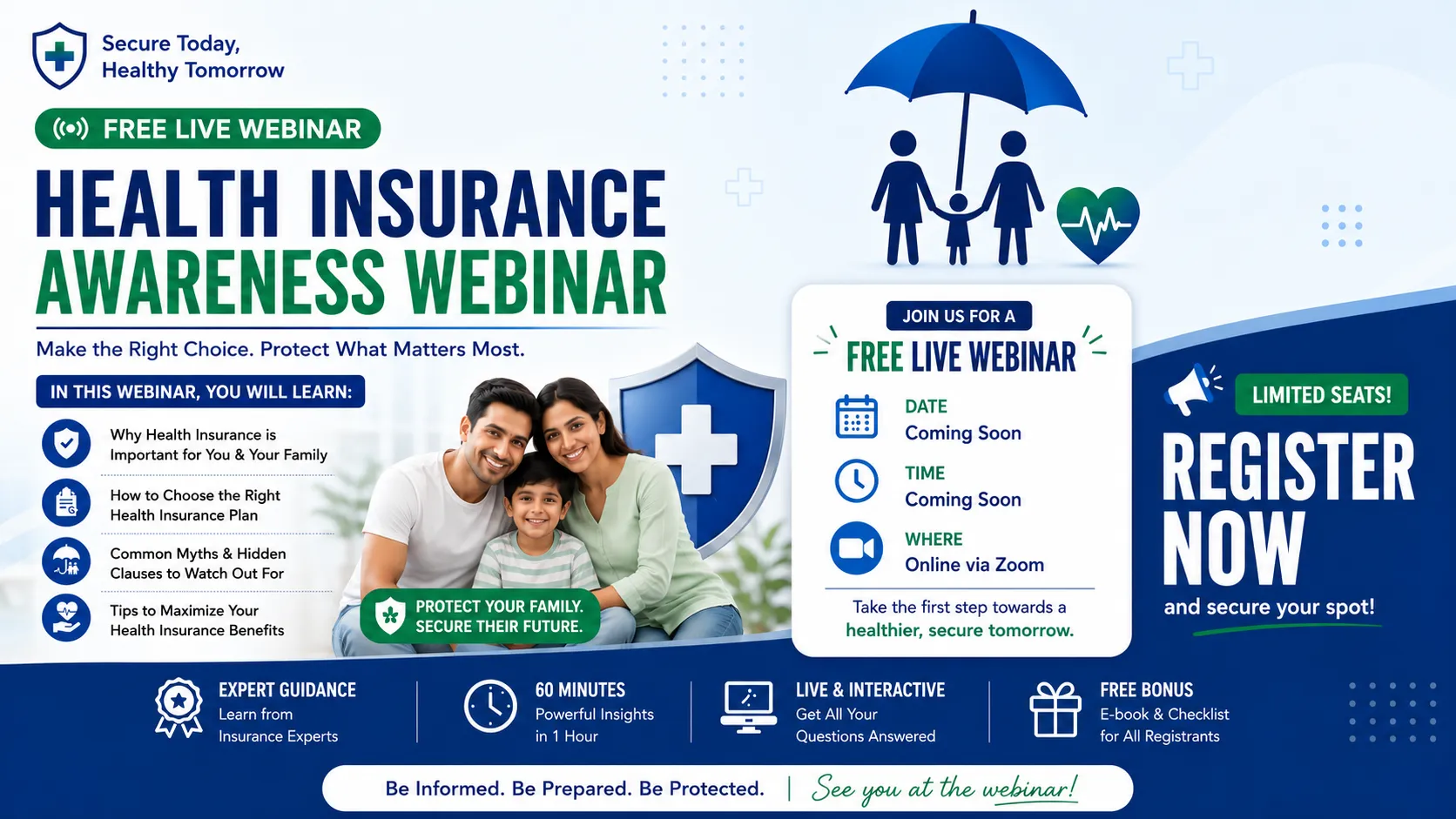 Presenter leading a health insurance planning webinar session