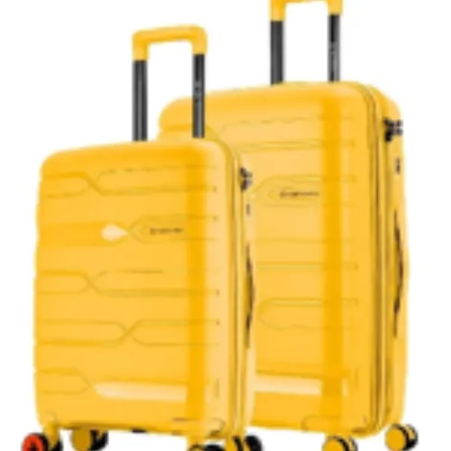 Luxury designer trolley bag in premium finish with elegant detailing