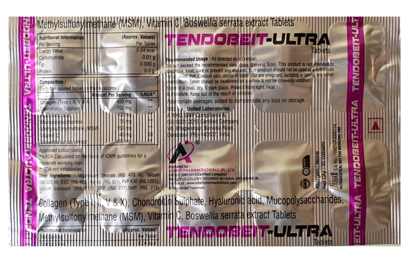 TEN DOBEIT ULTRA packaging and tablet presentation for professional pharmaceutical communication