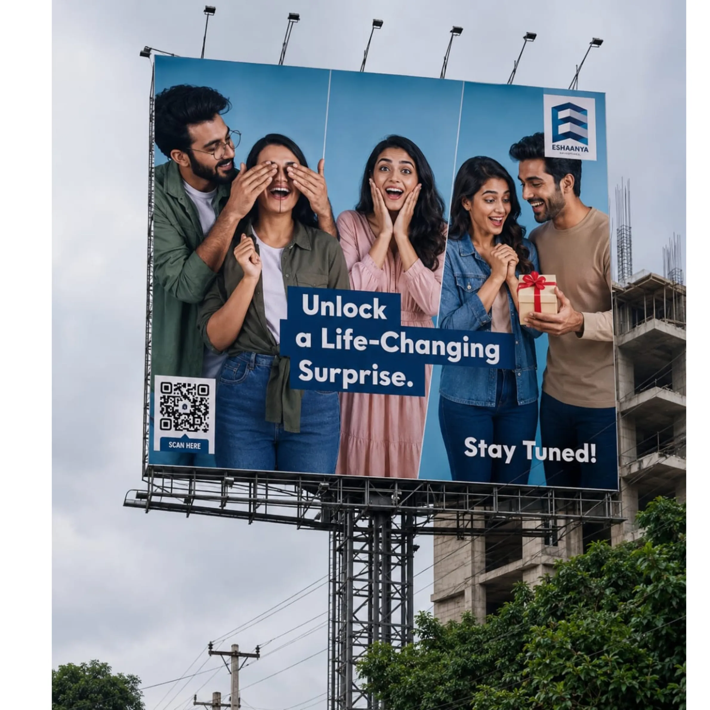 Large city billboard at night