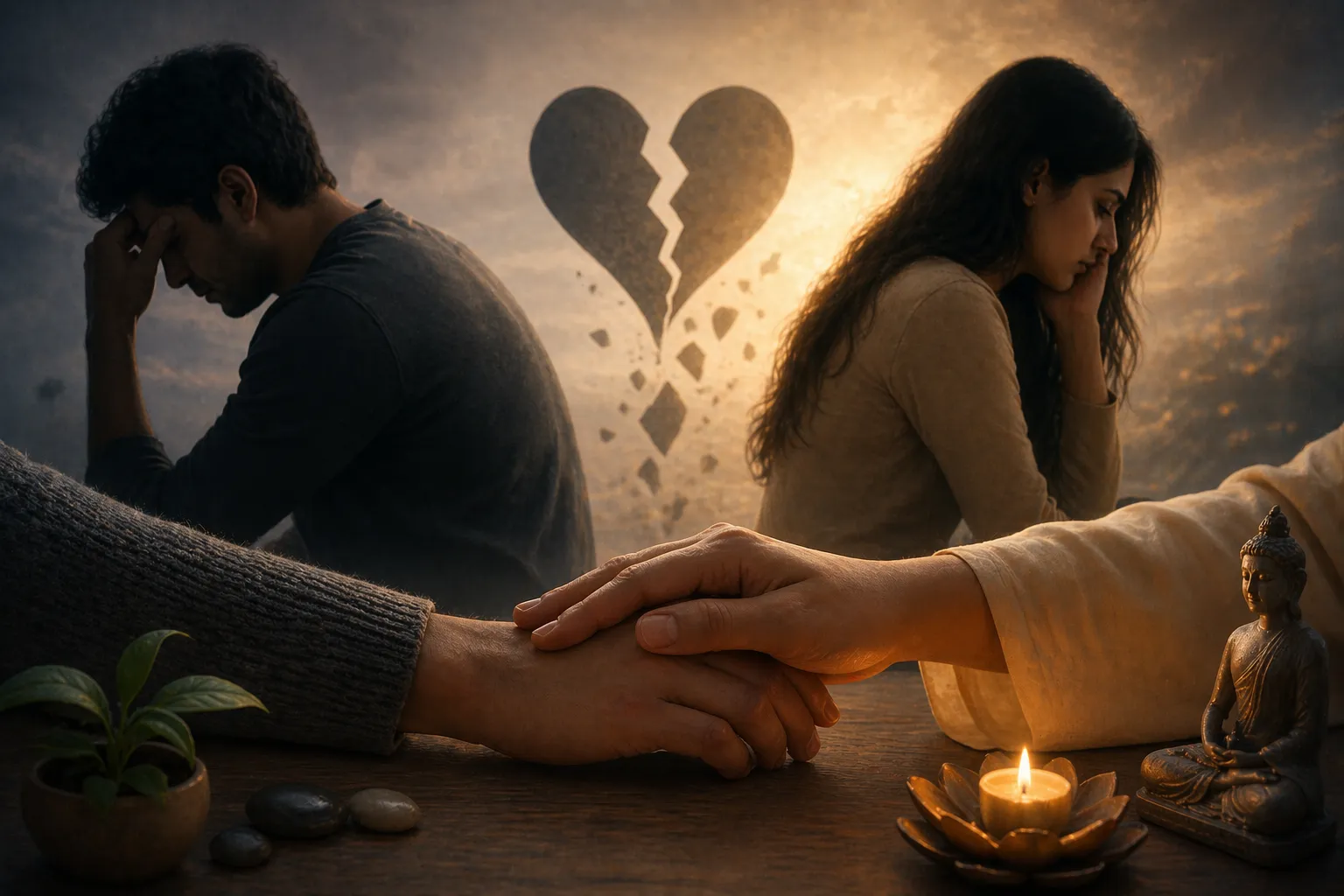 Couple facing emotional relationship challenges