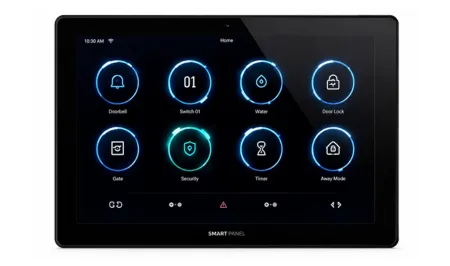 Smart home automation control panel and connected devices