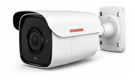 Outdoor CCTV camera installed for perimeter surveillance