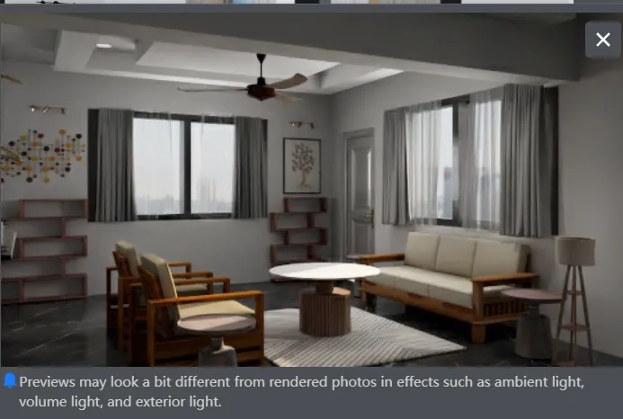 Calm, sunlit living room interior designed by ArtNest