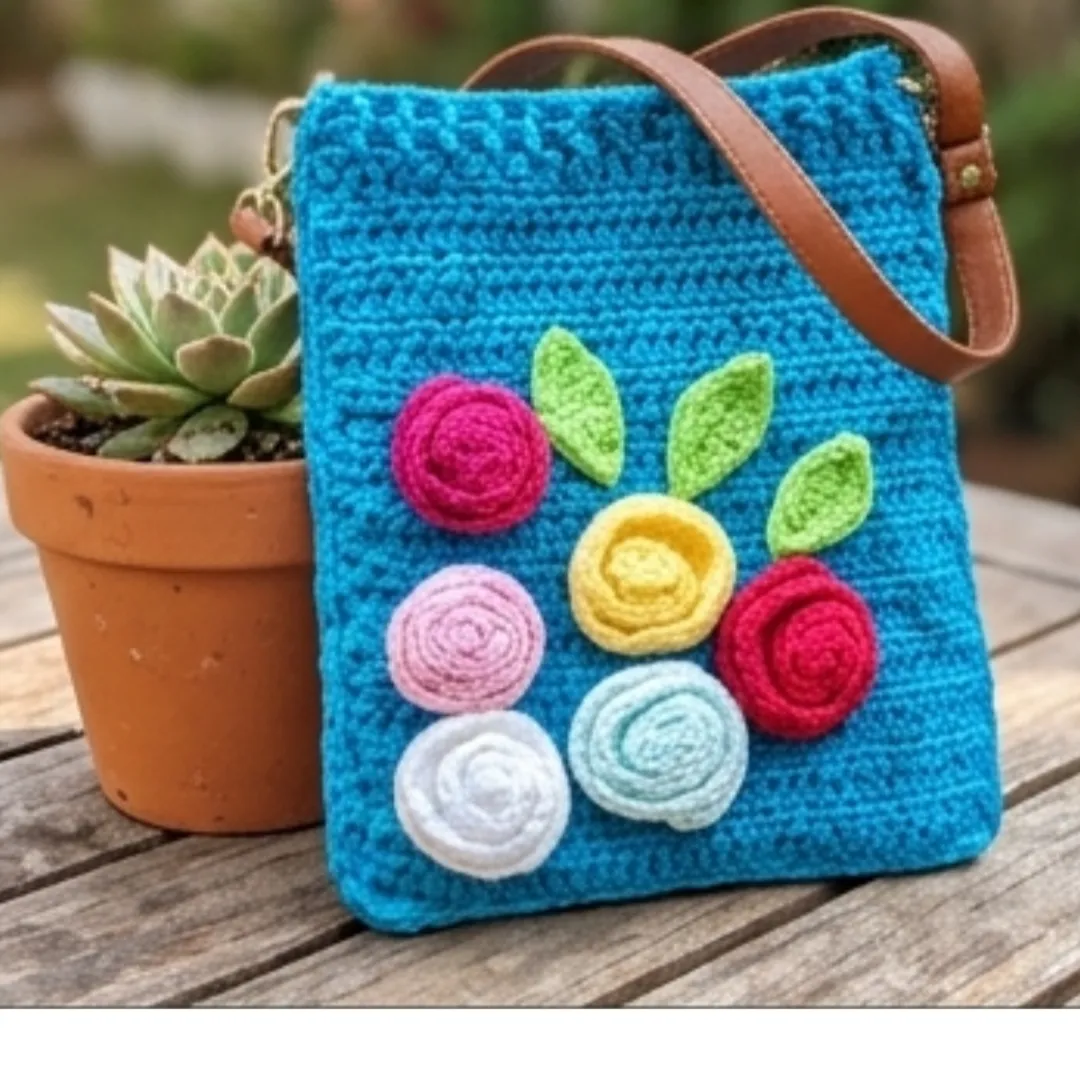 Crochet pouch and mini bag product sample