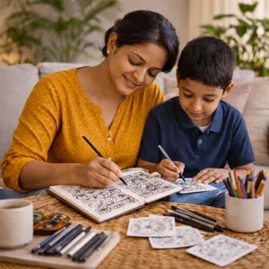 Calm, relaxed woman in a peaceful setting