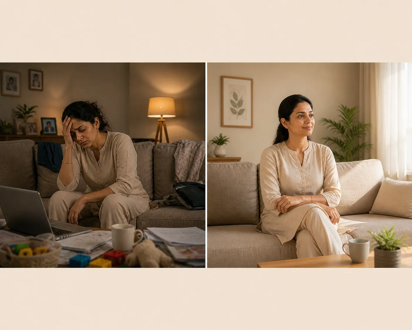 Woman resting with a peaceful expression