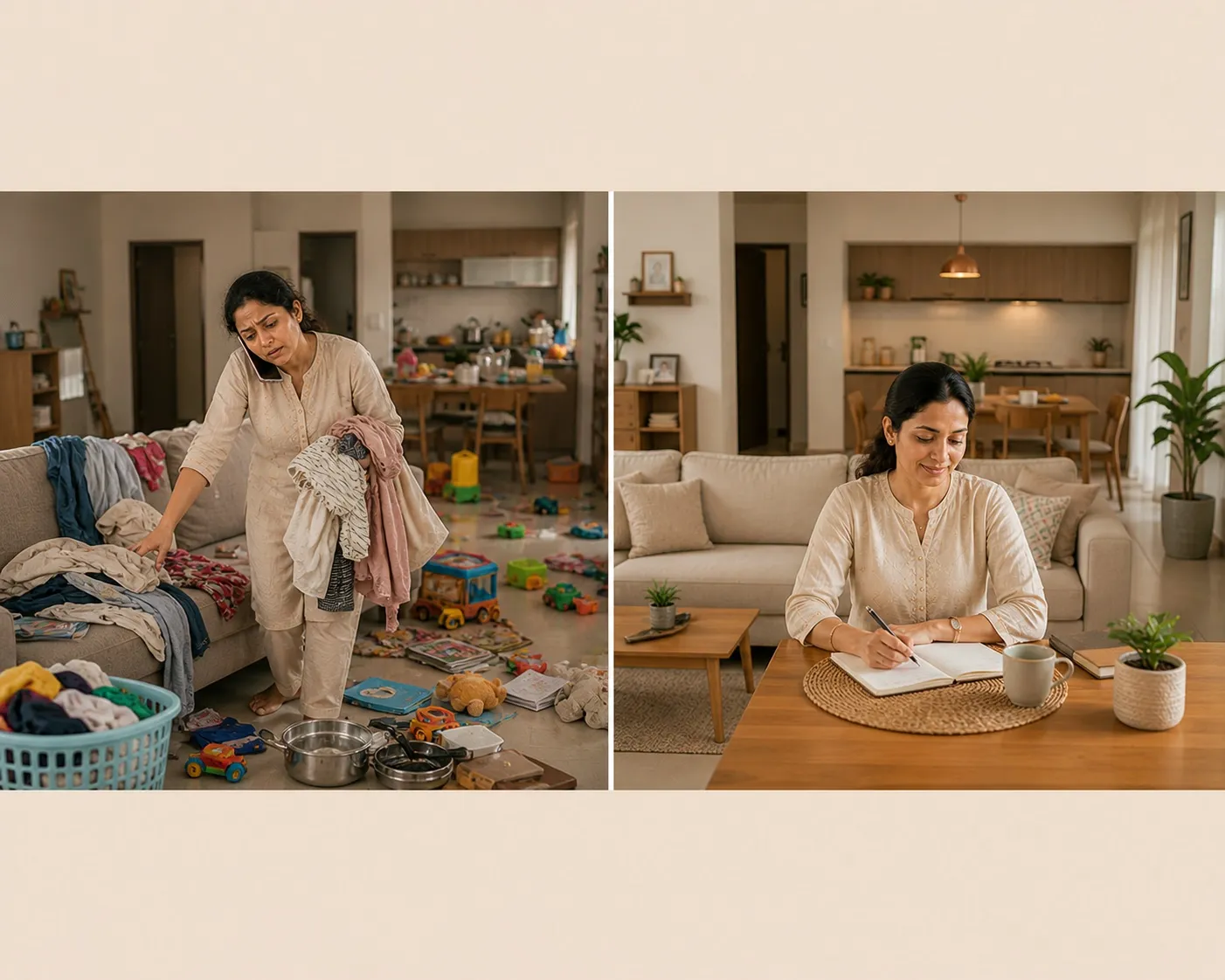 Woman creating art with joy