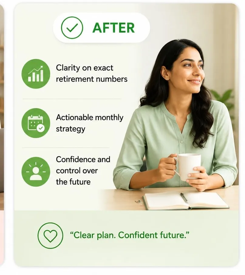 Woman feeling confident and organized after financial planning
