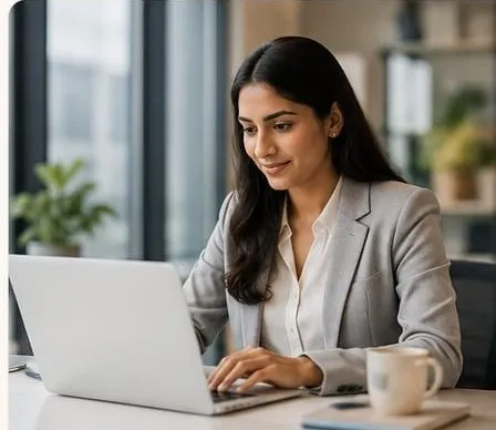 Smart Indian salaried woman professional in office attire