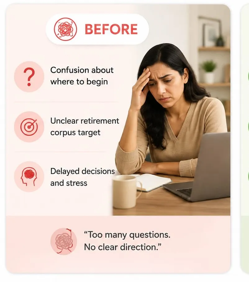 Woman feeling anxious while reviewing financial documents