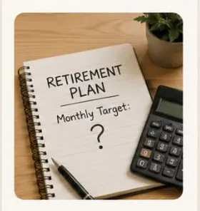 Woman calculating monthly retirement income goals