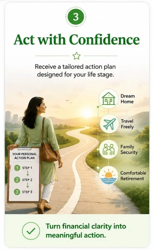 Professional woman creating an action plan with laptop and financial notes