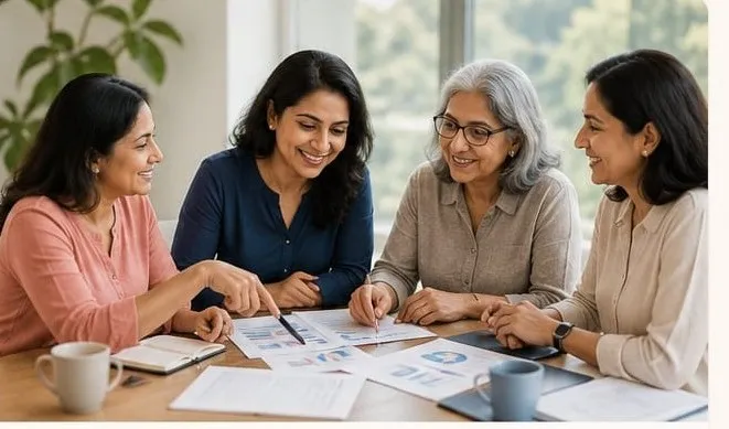 Smart Indian woman late starter planning retirement