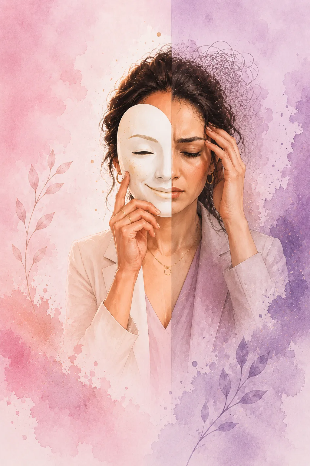 Woman experiencing burnout and mental fatigue while trying to rest