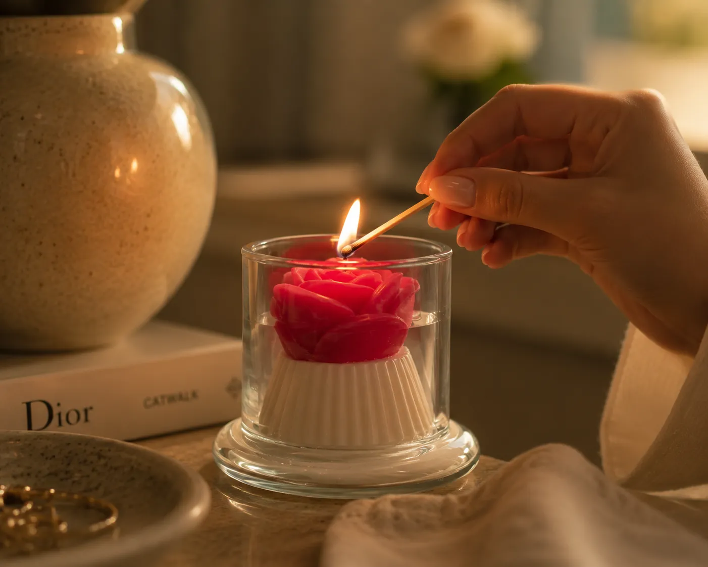 Step 1 Light ritual candle glow