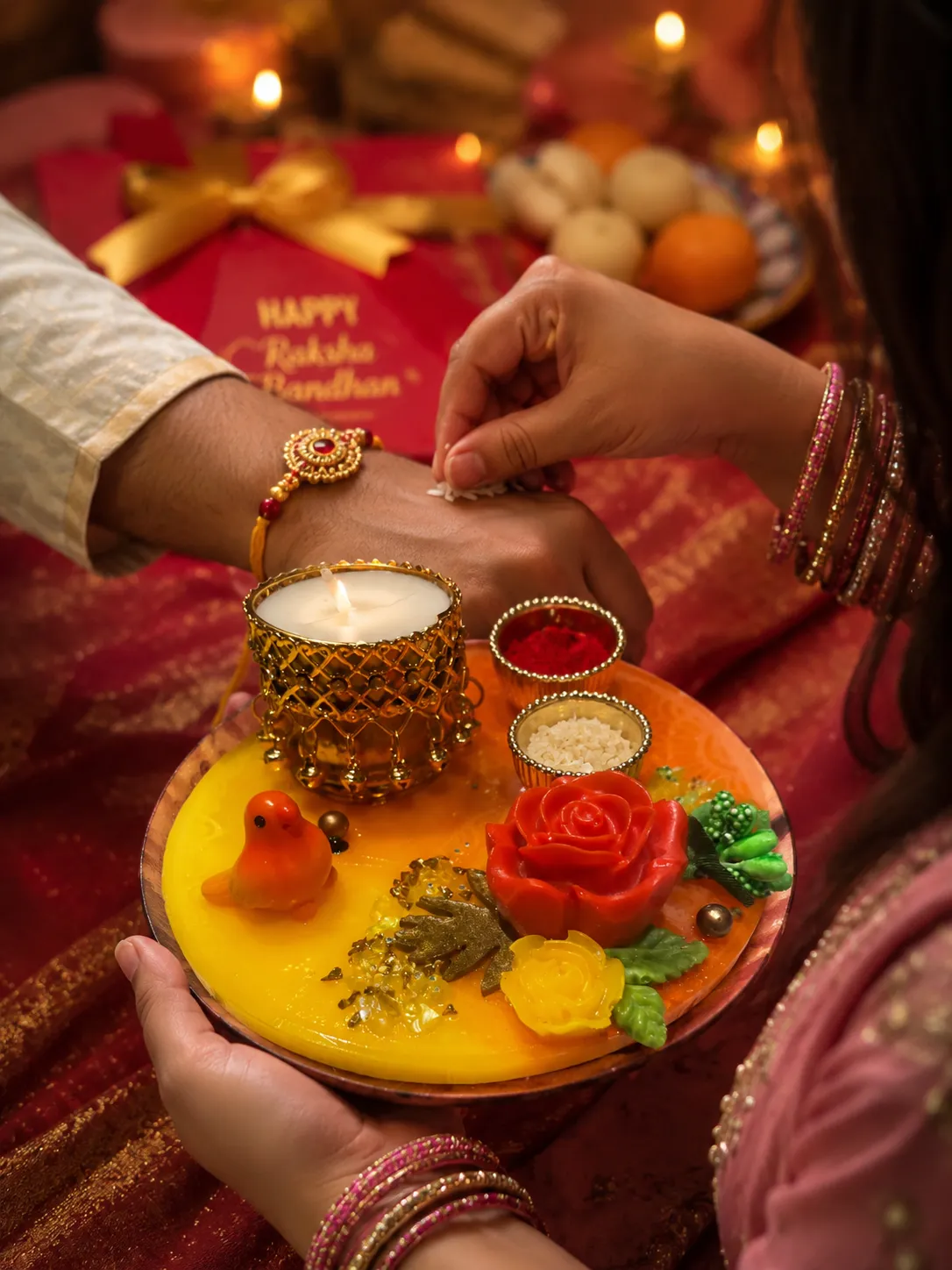 Raksha Bandhan Resin Thali handcrafted premium resin art by House of Art