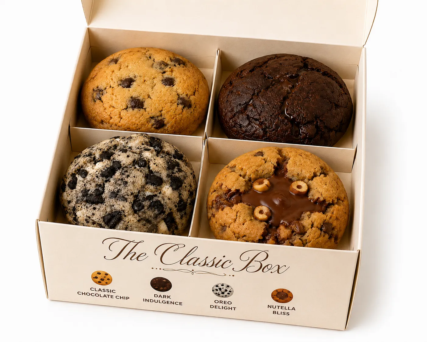 Elegant gift box with baked goods and sweets, perfect for celebrations and gifting.