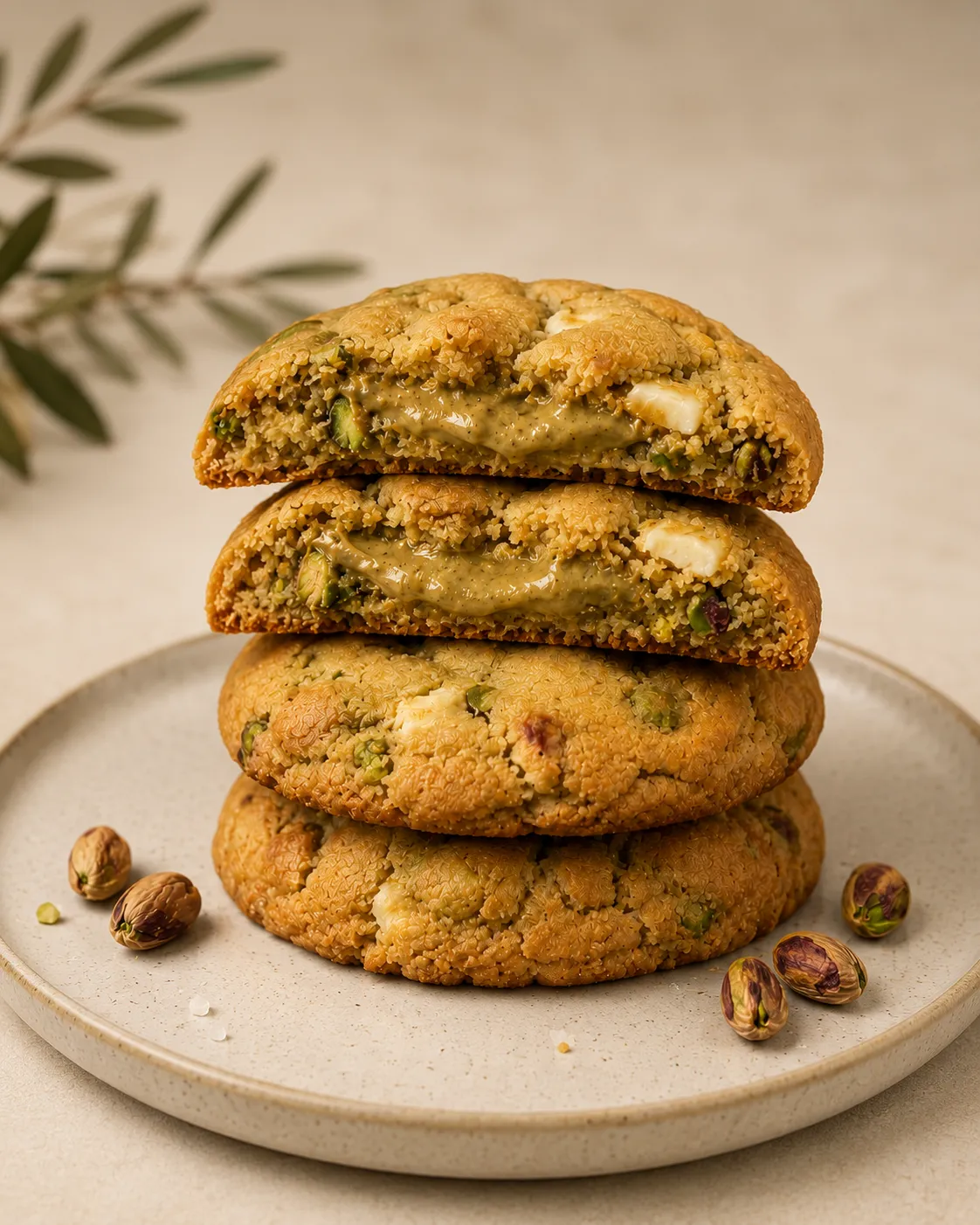 Freshly baked cookies cooling on a tray