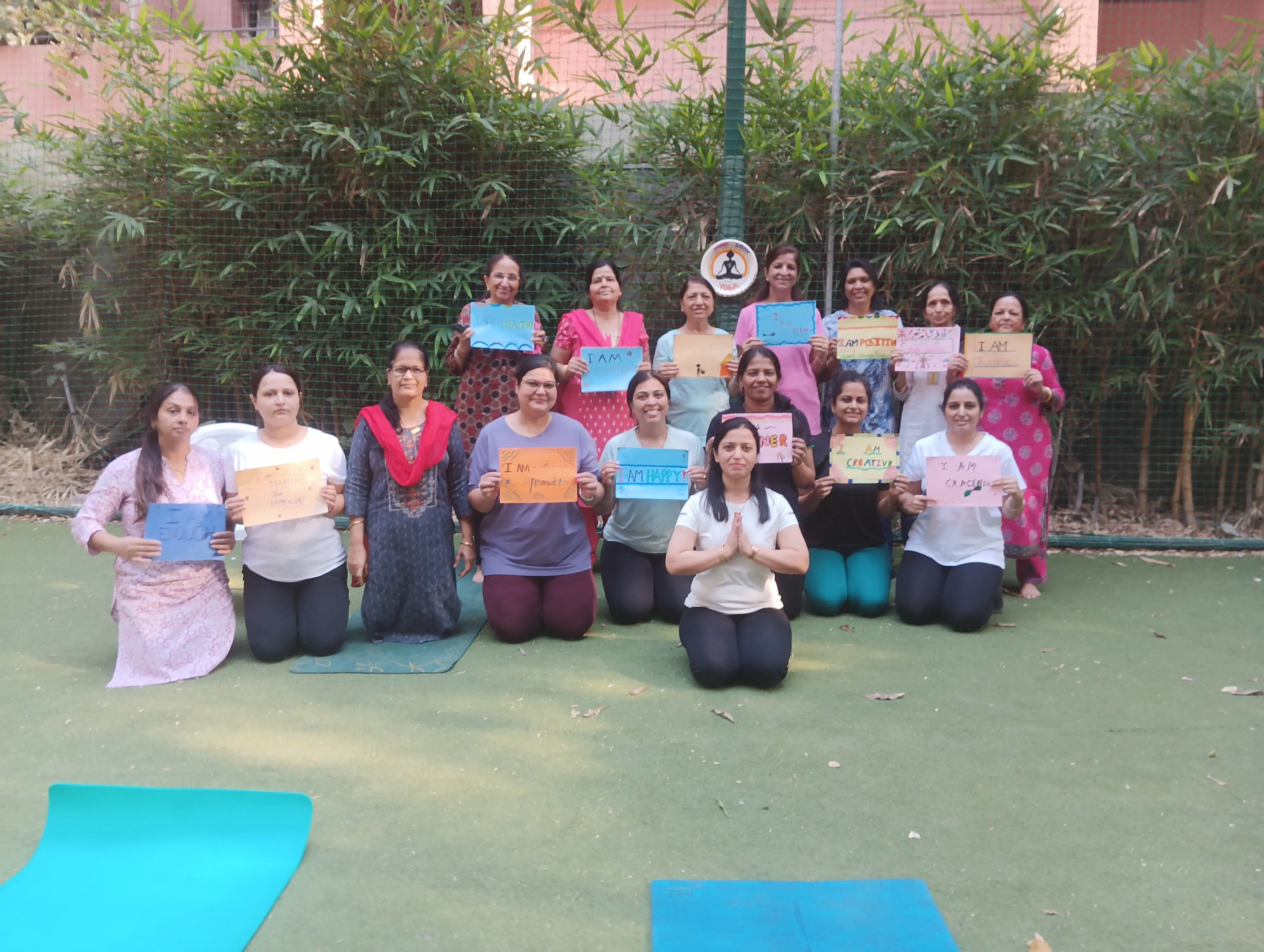 Kadambari Deshpande guiding a peaceful yoga session