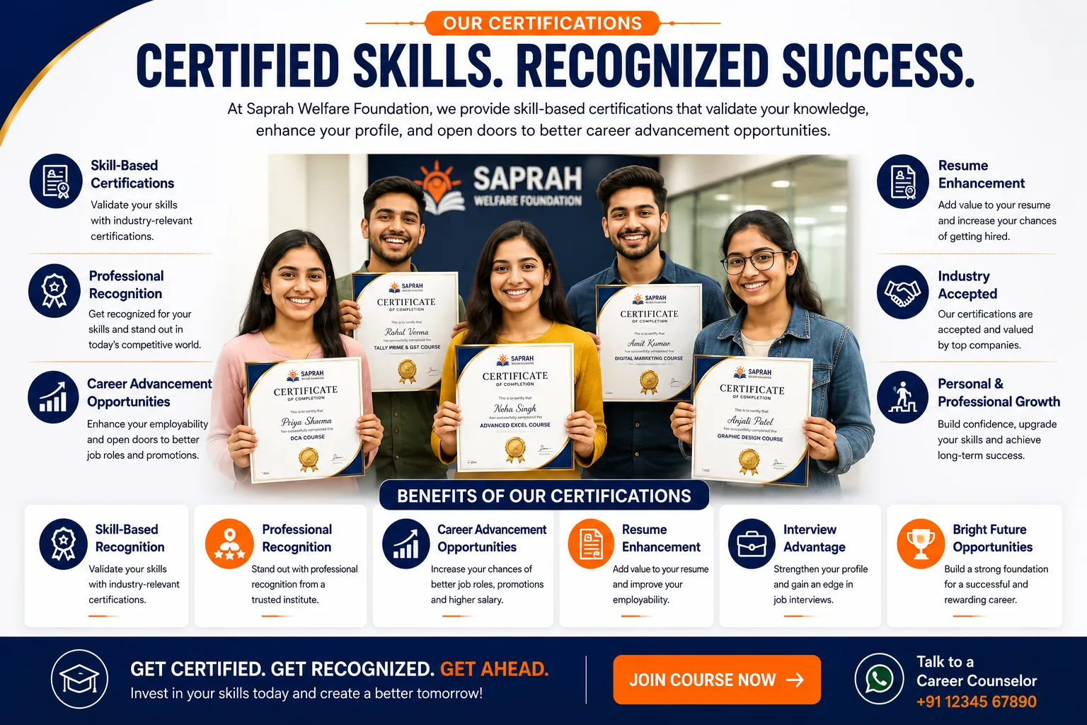 Professional growth and career advancement opportunities through certified training