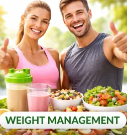 Confident woman in blue swimsuit posing by a modern indoor swimming pool.