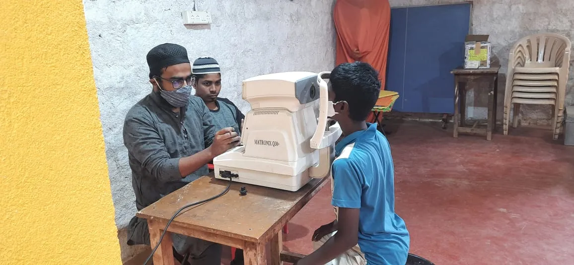 Eye check-up in progress