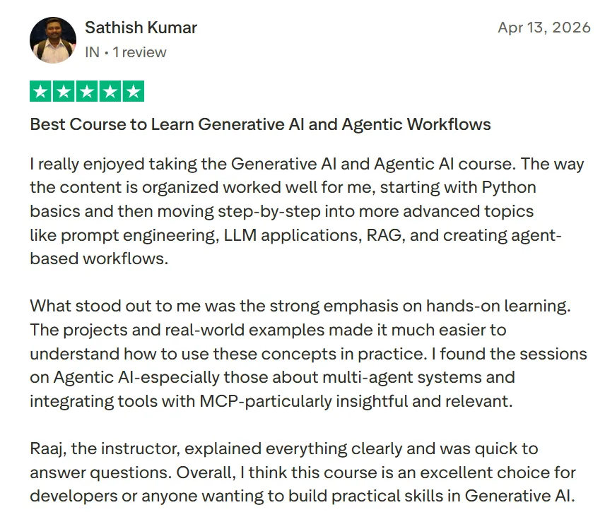 Student testimonial