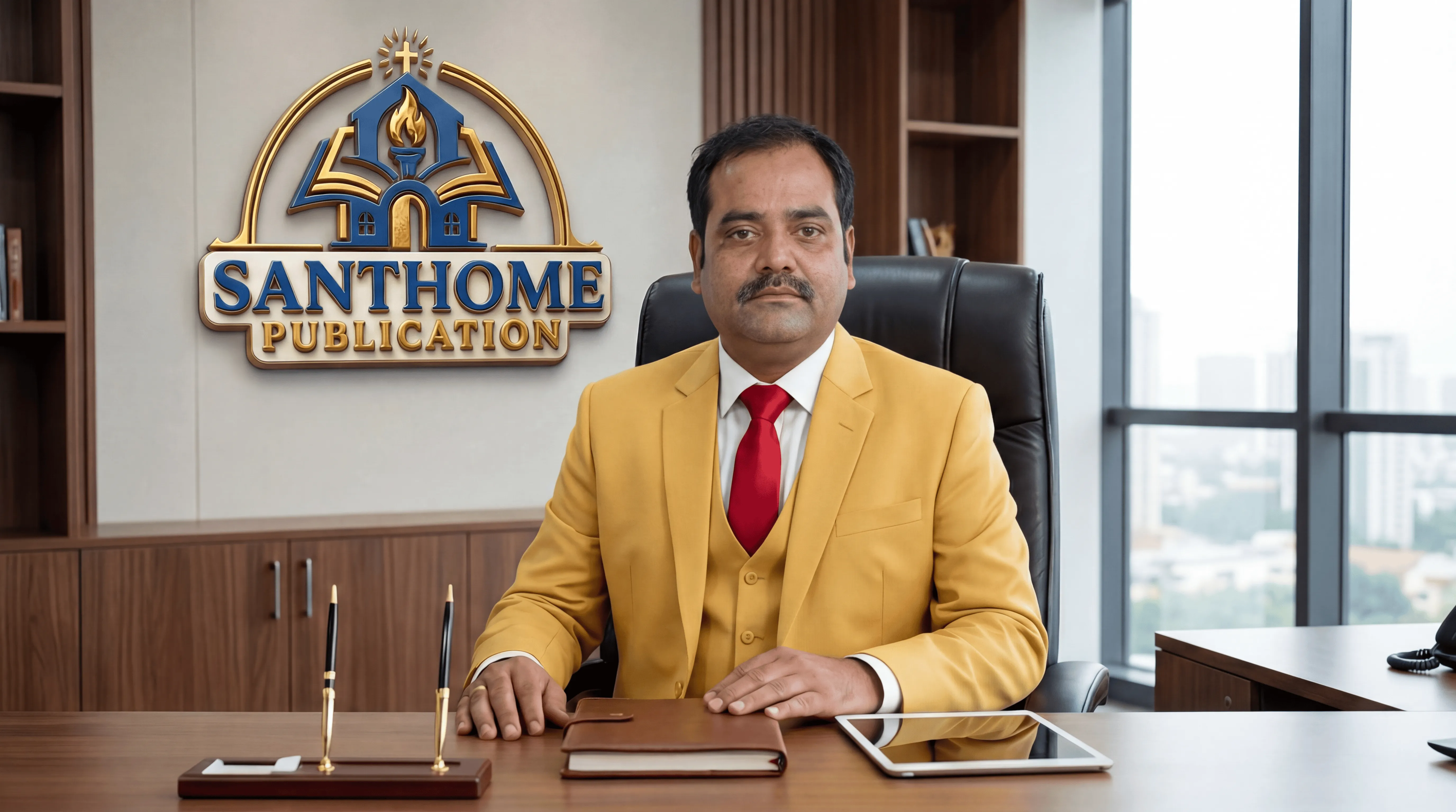 Two professionals speaking at a business conference in a modern office setting.